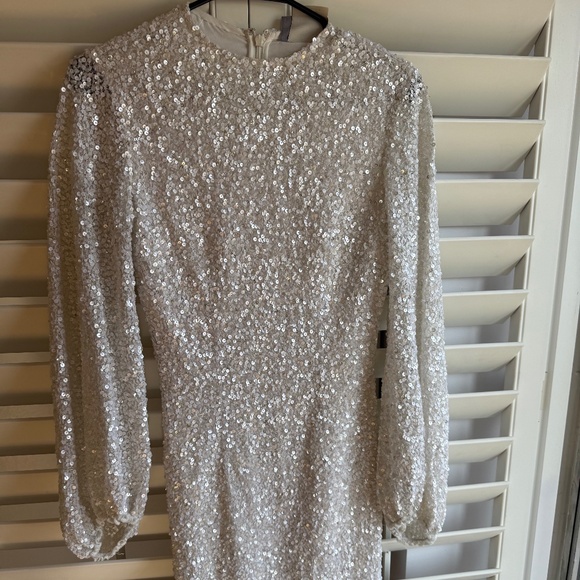 BHLDN dress size 2 GOLDIE sequin white dress - Picture 4 of 8